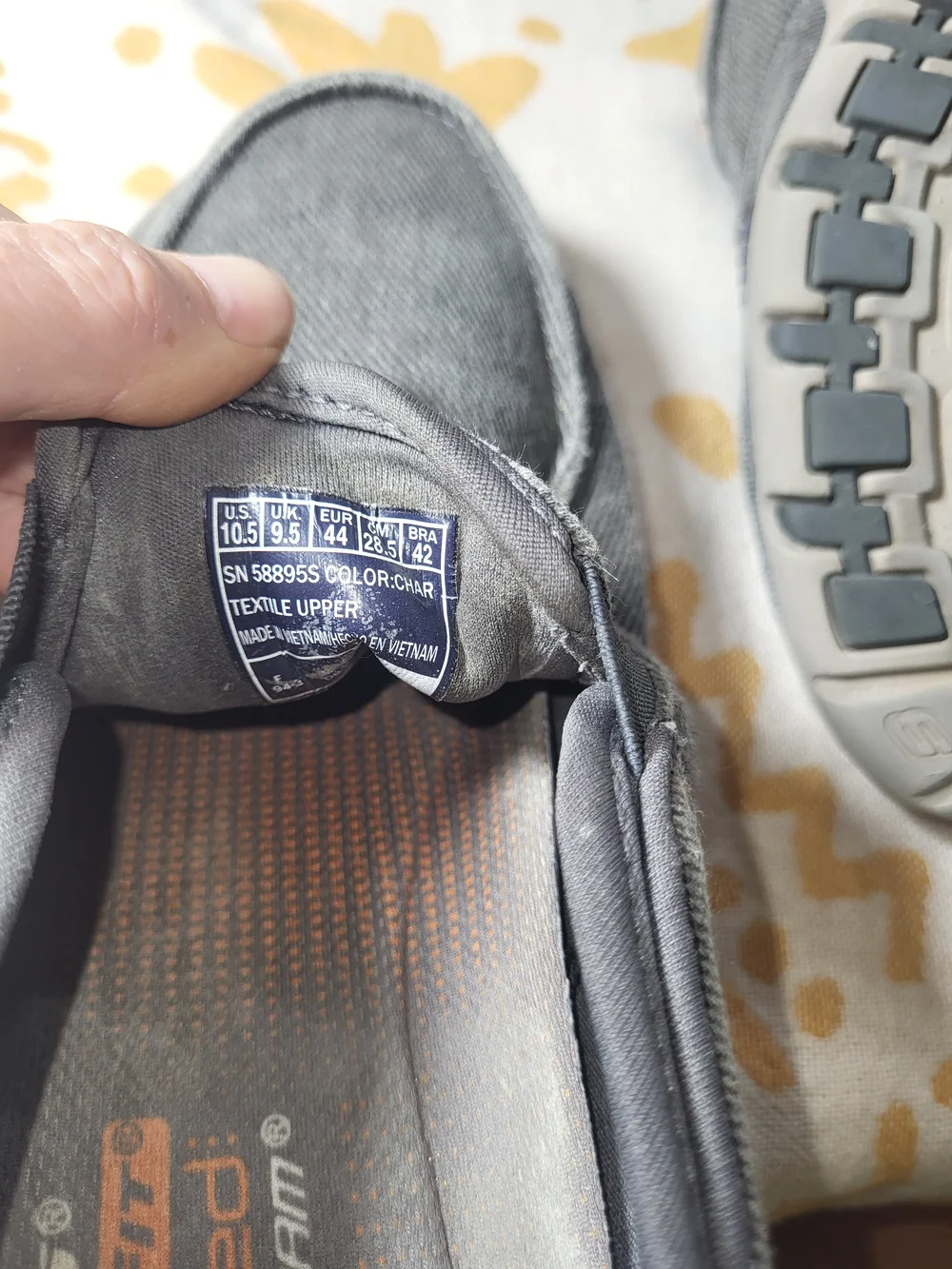Skechers Men's Slip-On Canvas Boat Shoes in Gray